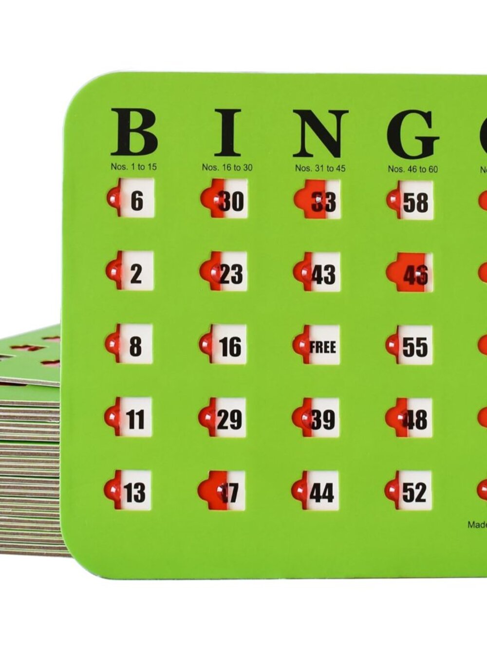 Bingo Cards with Sliding Windows - Reusable Travel Bingo Game Cards Bulk, 25 Pac